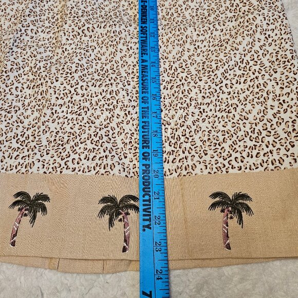 VTG Silk Club Collection Women's 100% Linen Coconut Tree Embroidery Skirt Size 6 - Picture 5 of 7
